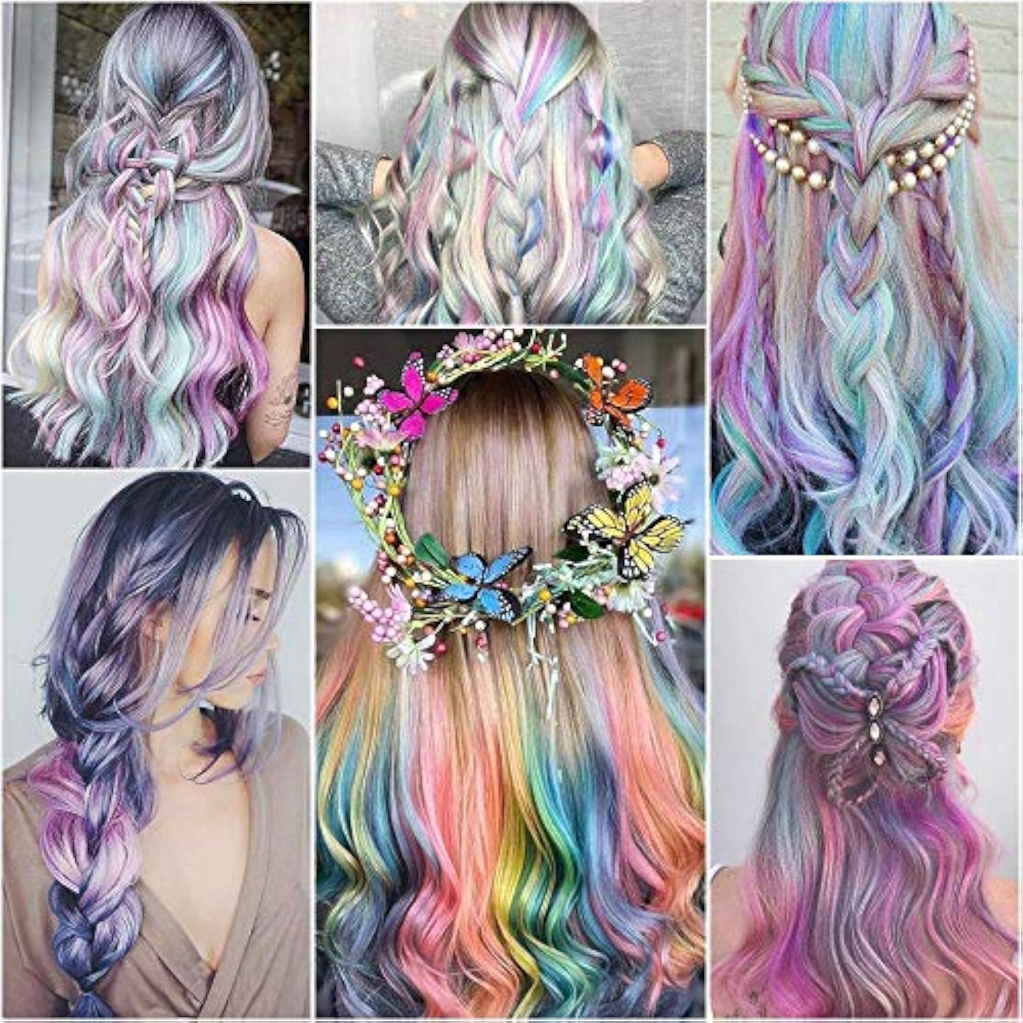 Long Straight Color Hair Streak Extensions for Kids